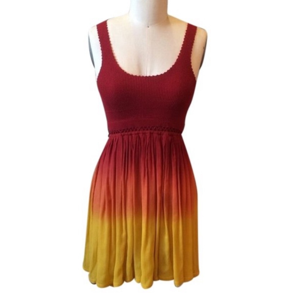 Alice + Olivia Ombre Silk Crochet Knit Dress